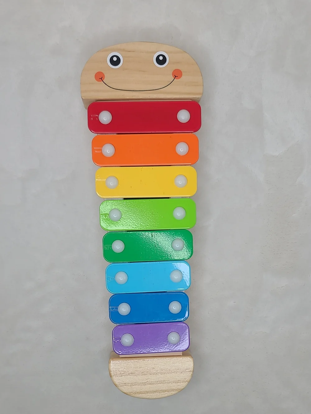 Melissa & Doug Caterpillar Xylophone Musical Toy w/ Wooden Mallets Rainbow Multi